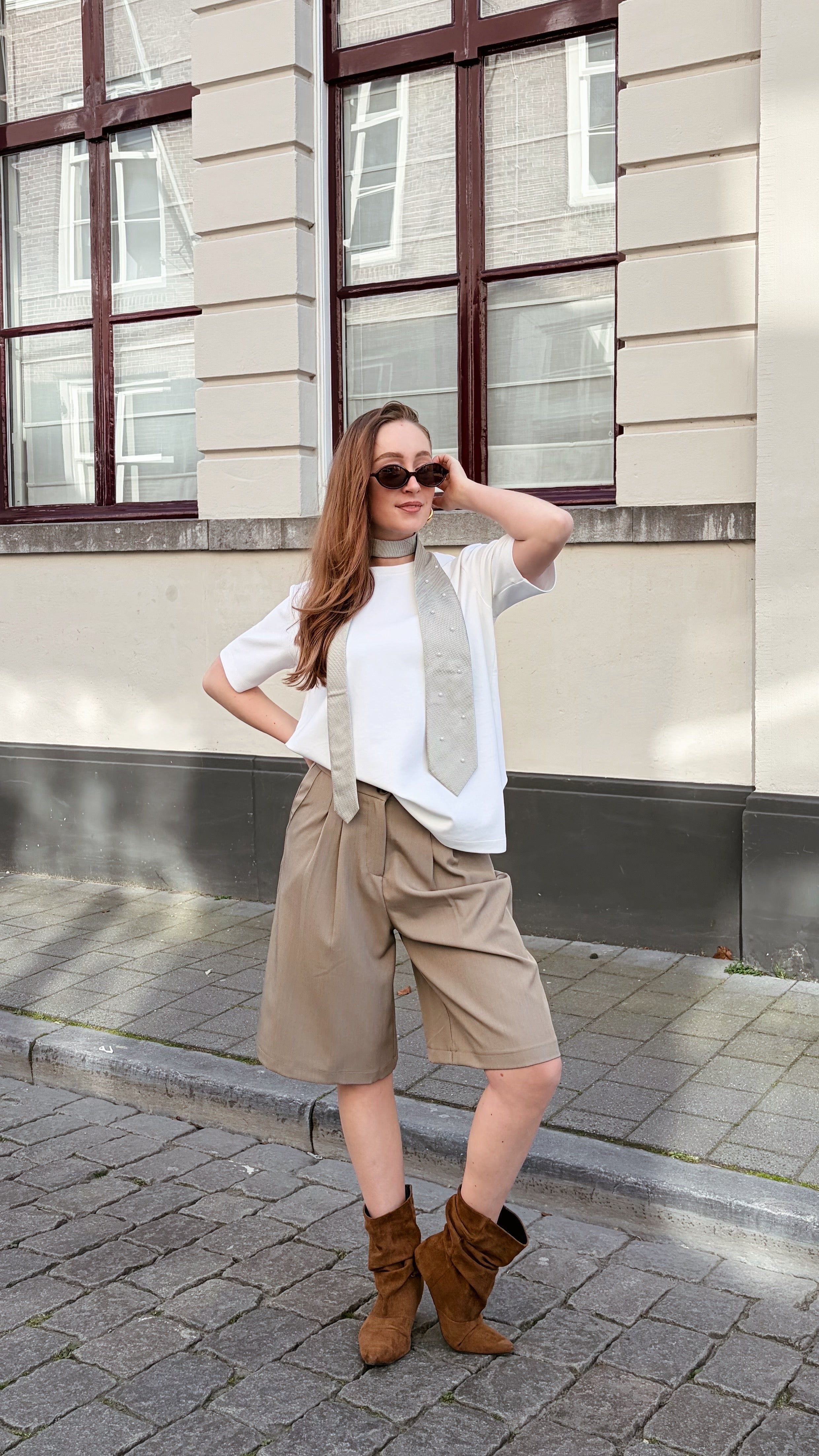 Stropdas vintage grijs met parels | Restyled