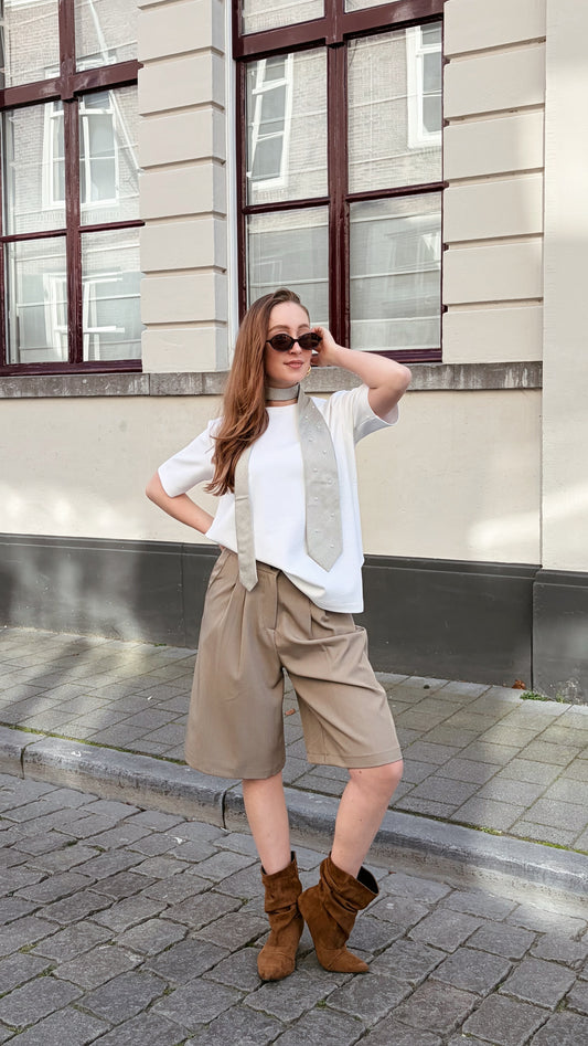 Stropdas vintage grijs met parels | Restyled