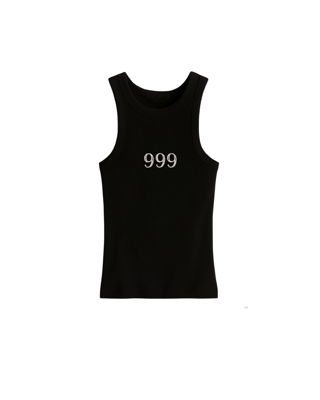 zwarte tanktop met steentjes voor dames