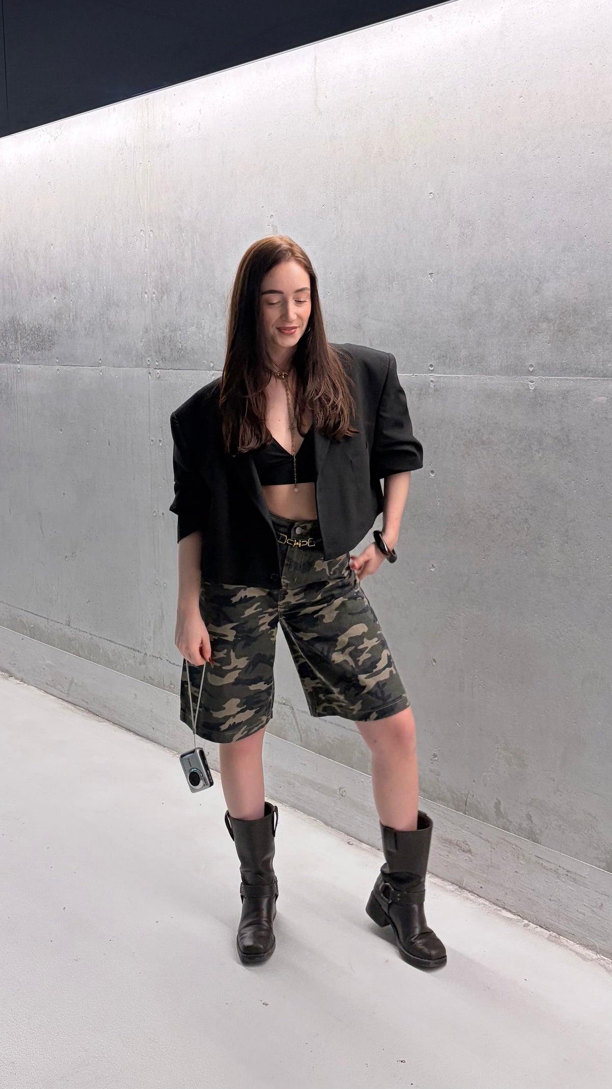 Cropped vintage blazer zwart met Gucci backprint | Restyled No.1