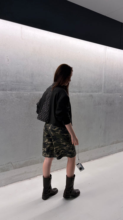 Cropped vintage blazer zwart met Gucci backprint | Restyled No.1