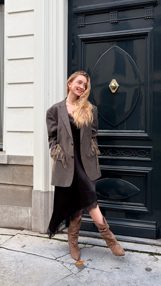 oversized blazer dames met strik detail