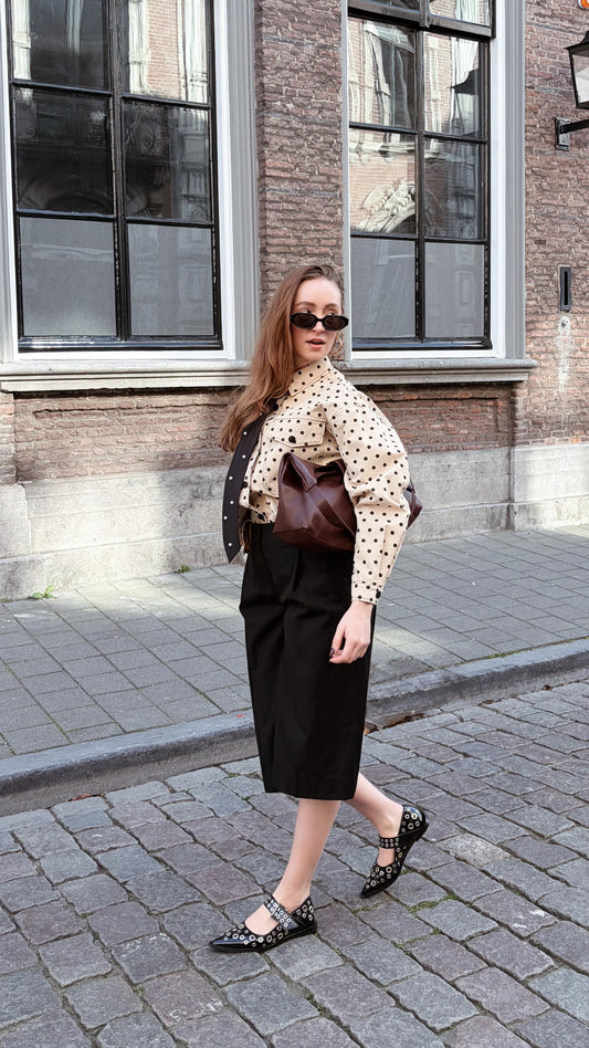 Stropdas vintage zwart met parels | Restyled