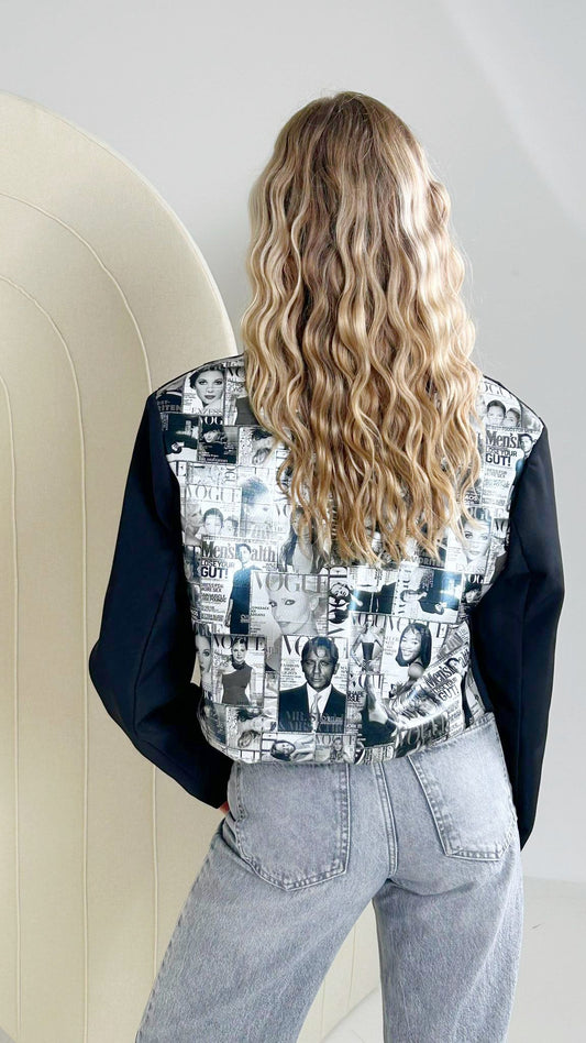 Cropped blazer vogue backprint restyled