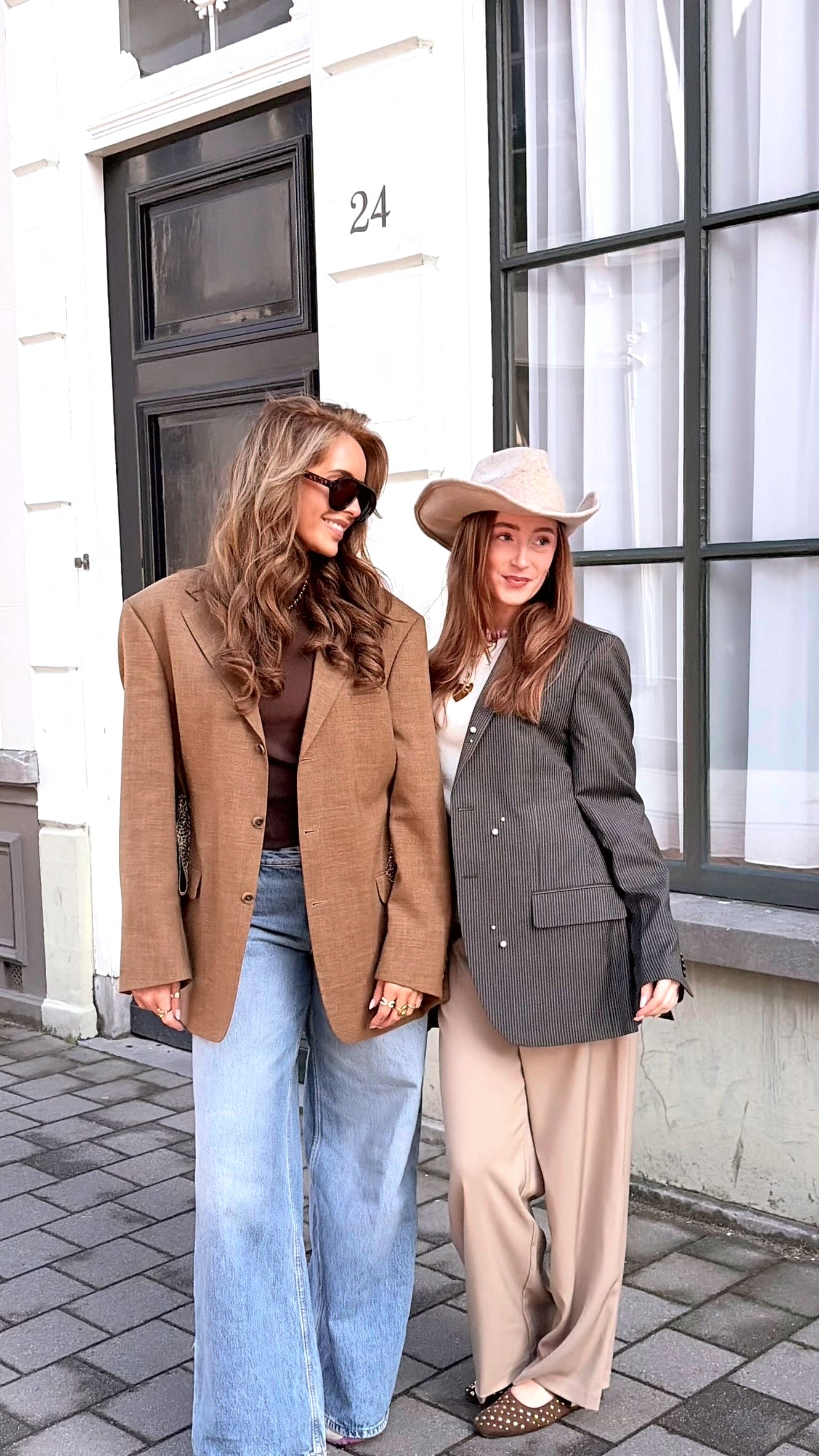 Blazer vintage grijs met parels | Restyled